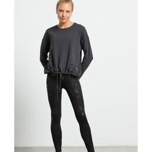 Bdtk Bodytalk Gray Cropped Sweatshirt Drawstring Hem Size M European Brand